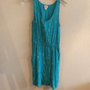 Teal dress with back cut-out